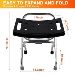 Folding Shower Seat, Stainless Eligible Shower Chair for Inside Shower, 400lbs