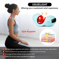 Red Light Therapy Neck Traction Pillow, Neck Stretcher for Neck Pain Relief