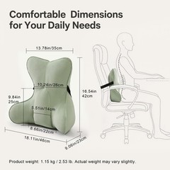 Back Pillow for Bed Sitting Up, Lumbar Support Pillow for Reading, Back Suppo…