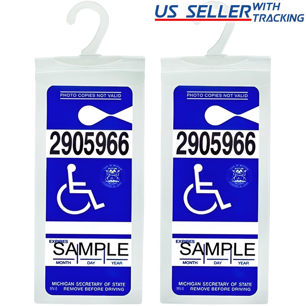 2x Handicap Placard Holder – Ultra Transparent Disabled Parking Permit Protector