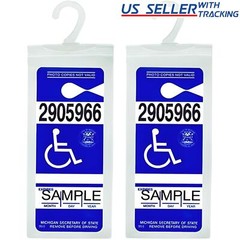2x Handicap Placard Holder – Ultra Transparent Disabled Parking Permit Protector