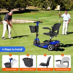 Used 3 Wheel Mobility Scooter Electric Powered Mobile Folding Wheelchair Device