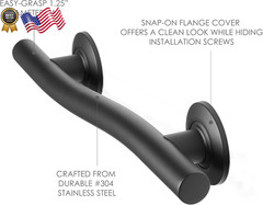 24“ Designer Wave Shaped Shower Grab Bar, Matte Black (GW-3524-QCR-MB)