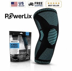 POWERLIX Knee Sleeve Compression Brace for Men & Women Leg Pain Support Size M