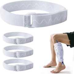 Anti-Slip Catheter Leg Bag Strap, 16 in / 40 cm | Silicone Grip, Adjustable Hook