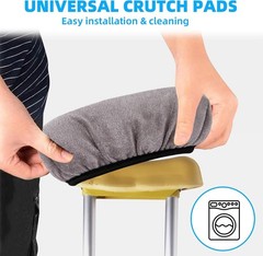 4 Pcs Grey Crutches Padding Set – Cushioned Comfort for Armpits & Hands