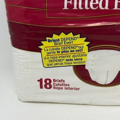 Vintage Depend Fitted Briefs 18 Diapers Large 1996 USA Leakage Barrier 90s NOS