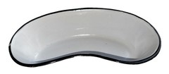 Vintage 1940s Cesco Columbian Made White Porcelain Enamel Metal Basin Tray