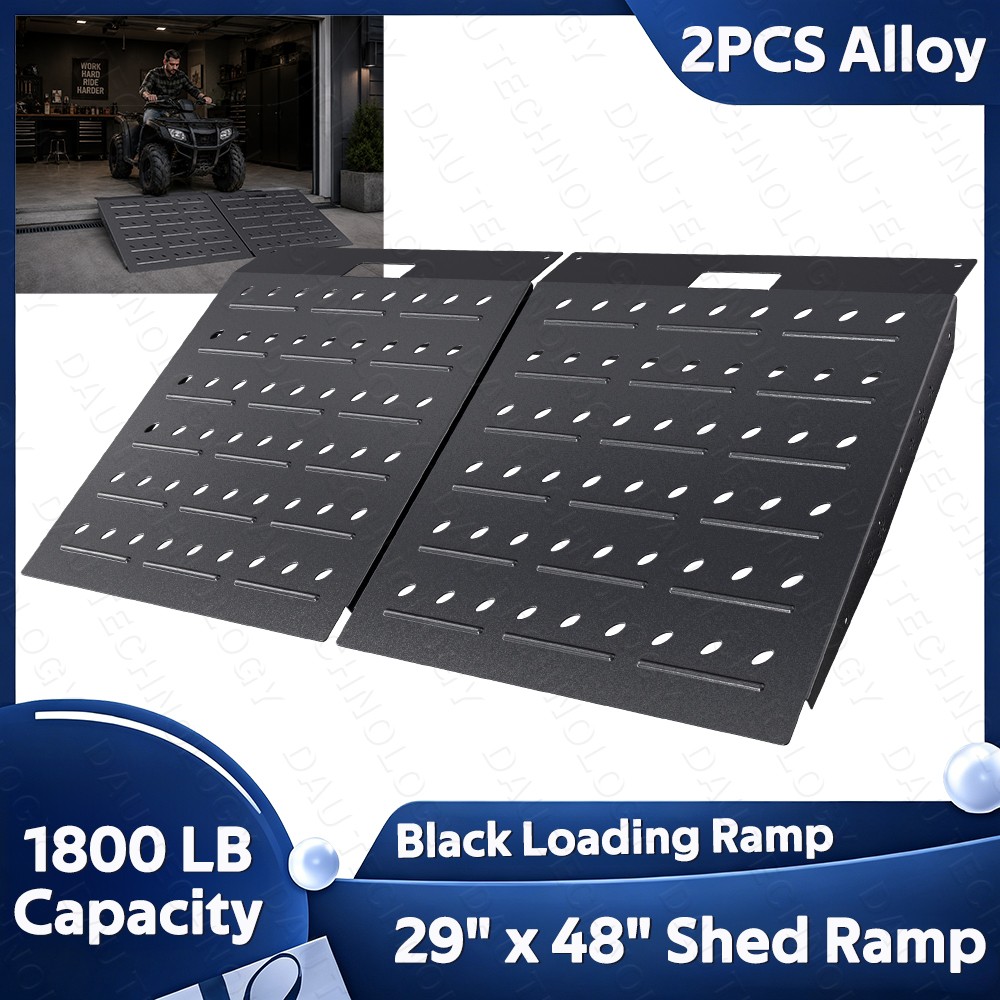 VNN 29″ x 48″ Shed Ramp 1500LB Capacity Anti-Slip Punch Plate Ramp for ATV (2PC)
