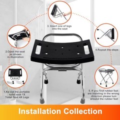 Folding Shower Seat, Stainless Eligible Shower Chair for Inside Shower, 400lbs