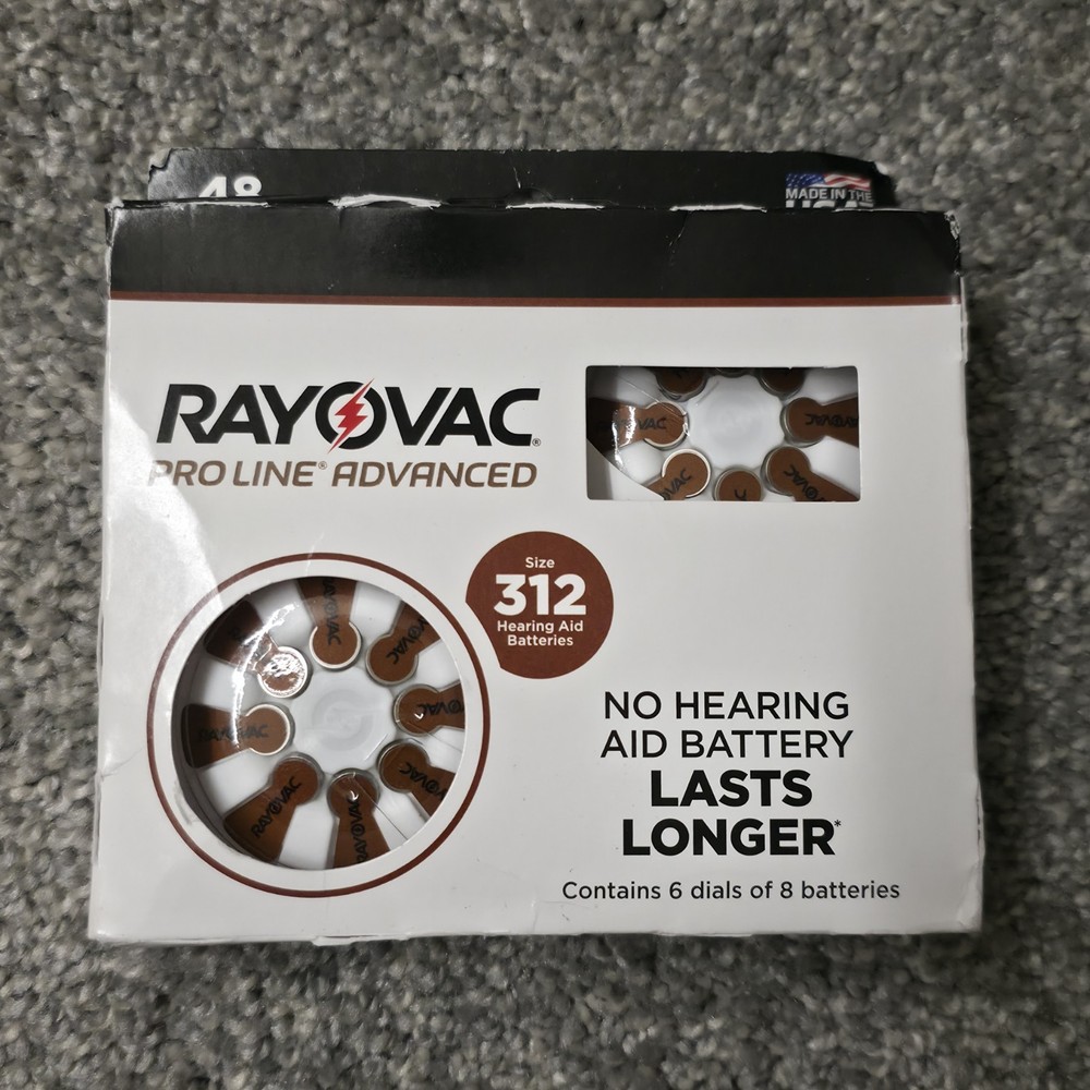 Rayovac Pro Line Advanced 312 Hearing Aid Batteries, 40 Total. Exp: 2028