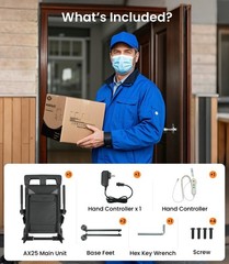 VOCIC Electric Patient Transfer Chair Floor Lift Elderly Fall Assist 350lb AX25