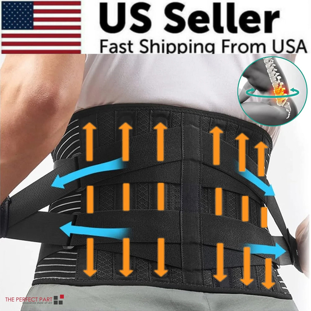 Lower Back Brace Copper Lumbar Support Waist Belt For Men Women Pain Relief
