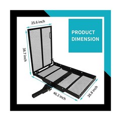 New Mobility Carrier Ramp Hitch Mounted 46.2 x 26.8 x 38.7 500 lbs for Wheelc…