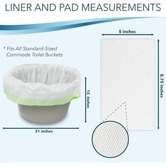 Disposable Commode Liners W/ Absorbent Pads Bedside Toilet Chair 48 Pack New
