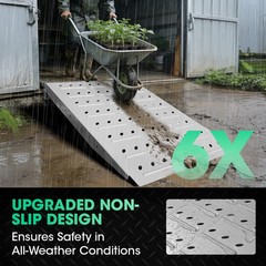 36″ x 24″ Shed Ramps Silver Loading Ramp 900 LB Capacity Alloy Loading Dock Ramp