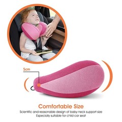 INFANZIA Kids Chin Supporting Travel Neck Pillow, Helps Child-Size, Pink
