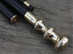 Brass Derby Handle Walking Cane Wooden Walking Stick Mobility Aid Gift Black