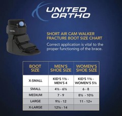 United Ortho Short Air Cam Walker Fracture Boot Fits Left or Right,Extra Small