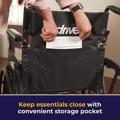 Drive Medical SSP118FA-SF Silver Sport 1 Folding Transport Wheelchair