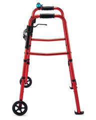 6.8lbs Lightweight Folding Walkers for Seniors Travel 2 Wheels 350lb Capacity
