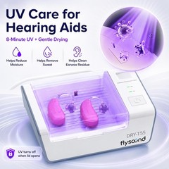 Hearing Aid Dryer Dehumidifier Box with LED Light, USB Powered, 2H/8H Modes, Aut