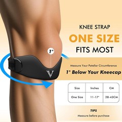 Silicone Patellar Tendon Support Strap 2-Pack, Knee Brace for Women Men