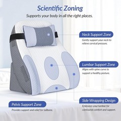 ZIKEE Wedge Pillow for Bed, Reading & Back Pain Relief, Memory Foam