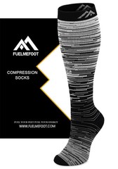 Fuelmefoot FMF Grey Gradient Compression Socks L/XL (20-30mmHg) NEW