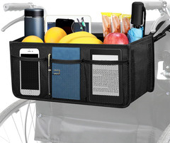 Wheelchair Basket for Back, Large Capacity Wheelchair Backpack Storage Bag with