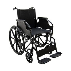 Self Propelled Wheelchair Adult Heavy Duty Steel Manual Chair 24″ Wheels Foldabl