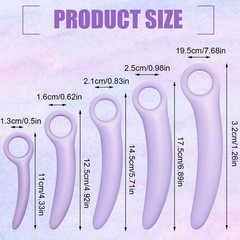 Tisancy 5 Size Silicone Pelvic Floor Muscle Dilator Exerciser Trainer Purple