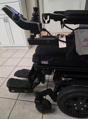 Quantum EDGE 3 Electric Power Wheelchair w/ Joystick, Headrest, Black/Blue