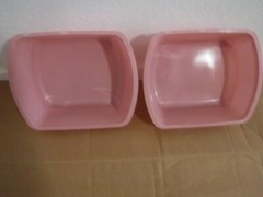 (LOT OF 2)Medline Graduated Rectangular Wash Basin,Rose Color, 6-Qt Each