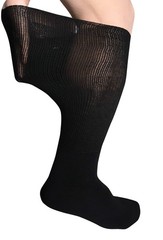 SYOLLAVE Extra Width Diabetic Socks for 2 Pair (Pack of 1), Black (2 Pairs)