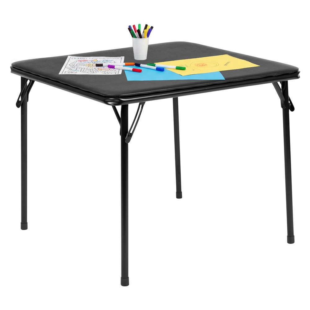 Flash Furniture Mindy Folding Kids Table Vinyl Padded Top Childrens Square