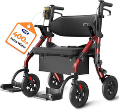 Walkers for Seniors Z59, 2 in 1 Walker Wheelchair Combo, 400 LBS Weight Capacity