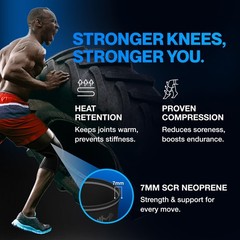Modvel 7mm Neoprene Knee Sleeves for Men & Women Medium, A BLACK