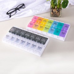 New pill box simple black white pill storage box combination pill box AM PM