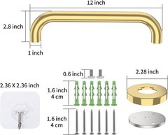 12 Inch Stainless Steel Shower Grab Bar, Gold Shower Handle, Bathroom Balance…