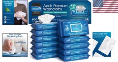 600 Disposable Aloe Vera Wipes for Adults – Ideal for Cleansing & Freshening