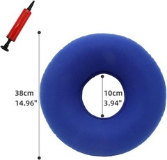 Inflatable Seat Cushion Blue Round Sciatic Nerve Support Pillow