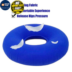 Shineyid 2 Pack Donut Pillow, 15x15x2 inches, Dark Blue & Light
