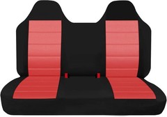 Thickened Oxford Cloth Front Solid Bench Seat Covers with Molded Headrests fit f