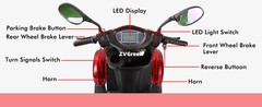 4 Weels Heavy Duty Mobility Scooters 500lbs Capacity 800W 60V20A w/Remote Key