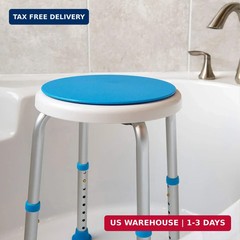 Vaunn Medical Tool-Free Assembly Adjustable Swivel Shower Stool Seat Bench with