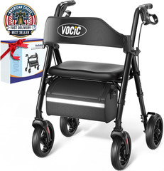 Walkers for Seniors, Z21 Rollator Walker with Seat Supports 350Lb, 8″ Big Wheels