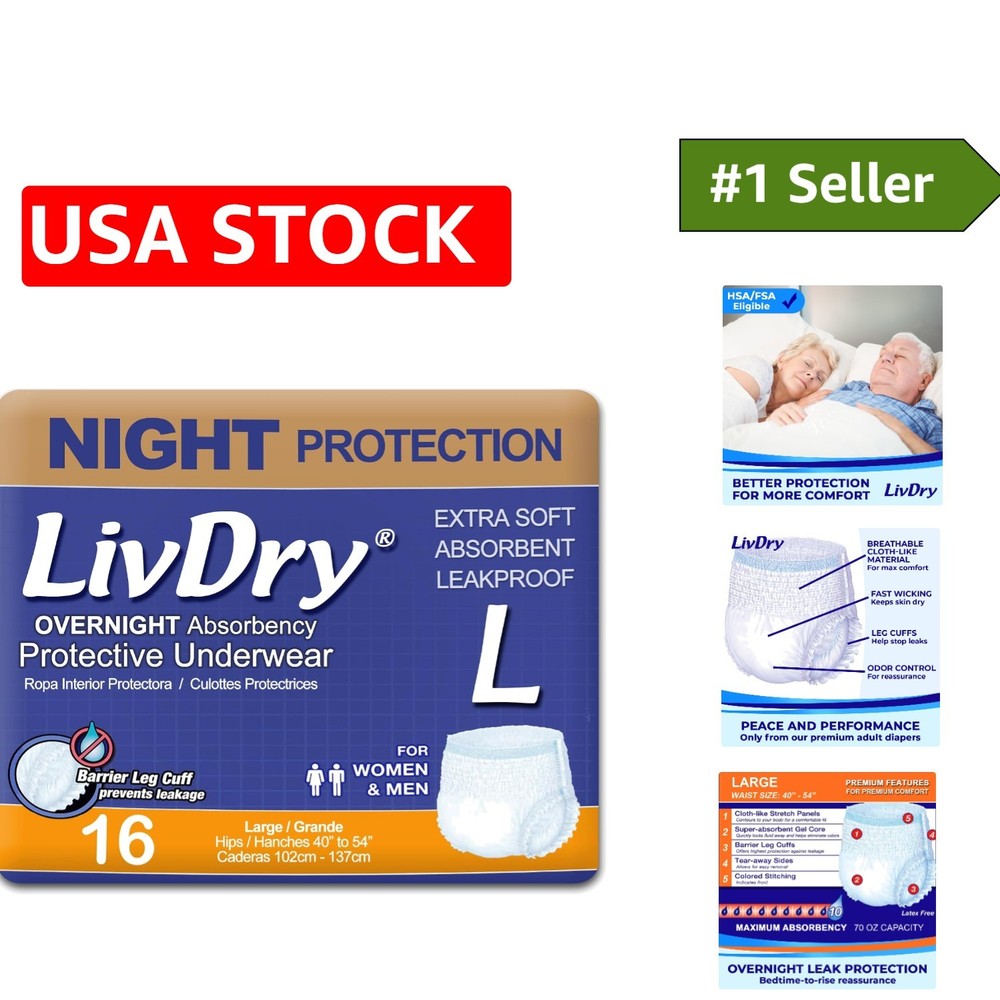 Comforting Overnight Protection: Large Adult Diapers with Tear-Away Sides