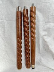 Handcrafted Wooden Walking Cane Stick Bronze Floral Handle Black/Brown Cane
