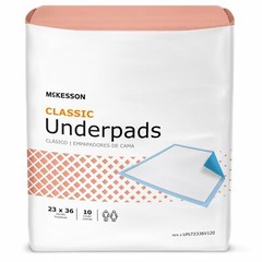 Underpad McKesson Lite 23X36 Inch Disposable Fluff Light Absorbency Case of 120